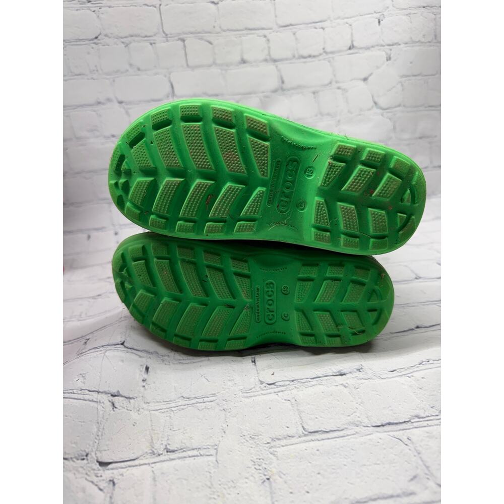Kids Crocs Handle It Rain Boots Green with Pull Handles Size 13 - Picture 4 of 4